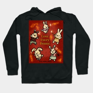 Love every bunny (with background) Hoodie